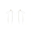 Simone Rocha Imitation Pearl Ribbon Stud Earrings In White/gold