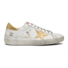 GOLDEN GOOSE GOLDEN GOOSE WHITE AND GOLD SUPERSTAR SNEAKERS