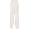 Theory Double-pleat Wide-leg Trousers In Neutrals