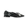 Toga Pulla Leather Slip-on With Bow Flat In Black