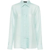 Tom Ford Plissé-detail Silk Shirt In Blue