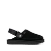 Ugg Suede Mules Metallic Microfibre Edge In Black