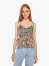 MOTHER THE ROAM FREE TANK TOP UNDER THE RUG IN GREEN - SIZE MEDIUM