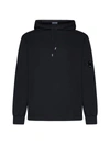 C.p. Company Light Cotton Fleece Hoodie In Black