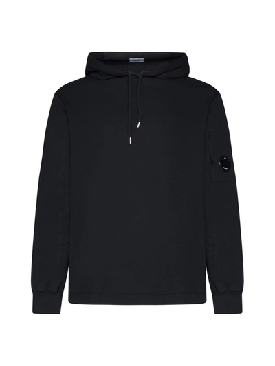 C.p. Company Cotton Fleece Hoodie In Black