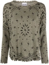 Kujten Intarsia-knit Cashmere Jumper In Kaki Chine