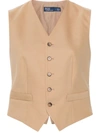 Polo Ralph Lauren Cotton And Wool Vest In Beige