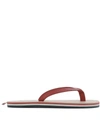 THOM BROWNE RED LEATHER FLIP-FLOP,6684018