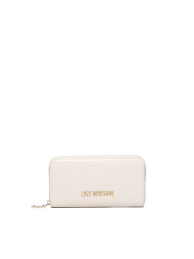 Love Moschino Wallet With Logo In Ivory