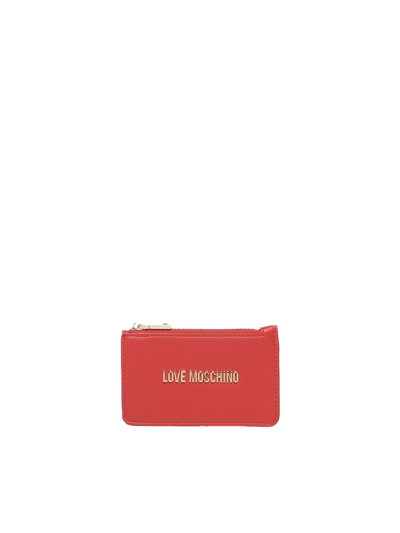 Love Moschino Coin Purse With Logo In Red