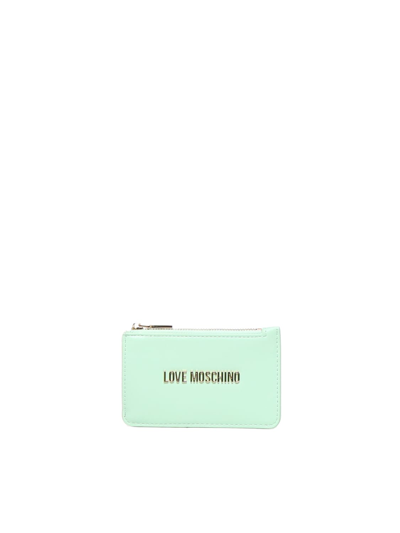 Love Moschino Coin Purse With Logo In Mint
