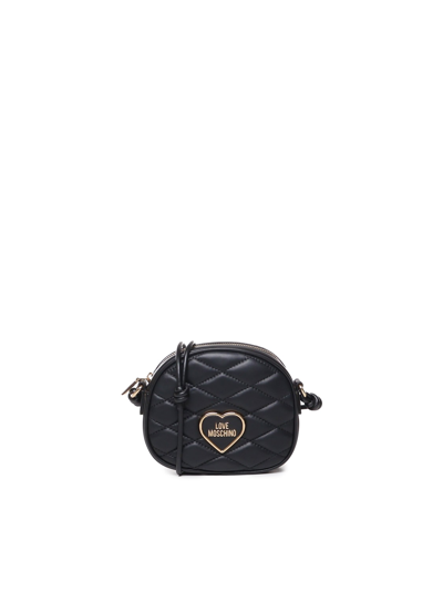 Love Moschino Logo Lettering Quilted Shoulder Bag In Black