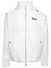 Rhude Logo-print Hooded Track Jacket In Bianco