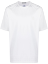 C.p. Company White T-shirt With Logo Embroidered On The Front Tone-on-tone In Cotton Man In Bianco