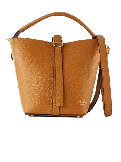 Avenue 67 Brown Grained Leather Bag