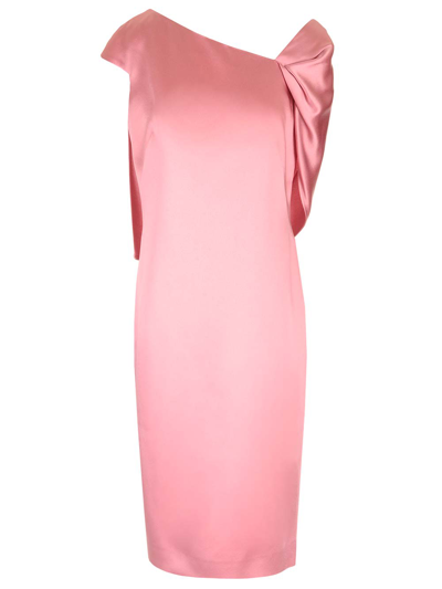 Givenchy Cape-detailed Satin Midi Dress In Flamingo