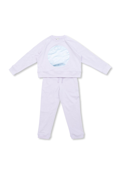 Stella Mccartney Babies'  Kids Sweatshirt & Sweatpants Set In Lilla