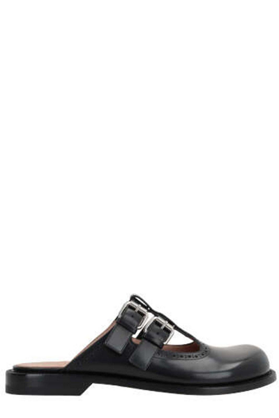 Loewe Campo Leather Mary Jane Mules In Black