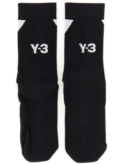 Y-3 Sock With Logo Embroidery In Nero