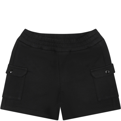 Moncler Black Sports Shorts For Baby Boy