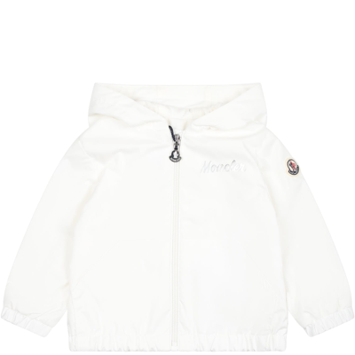 Moncler Kids' Evanthe White Windbreaker For Baby Girl