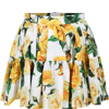 DOLCE & GABBANA WHITE ELEGANT SKIRT FOR GIRL WITH FLOWERING PATTERN