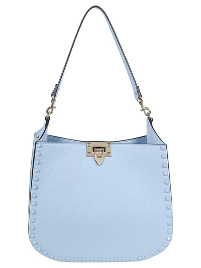 Valentino Garavani Rockstud Strapped Shoulder Bag In Blue