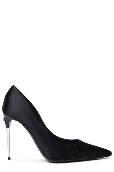 Dolce & Gabbana Pointed Leather Pumps In Black