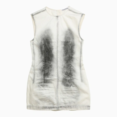 Acne Studios Sleeveless Denim Mini Dress In White