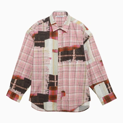 Acne Studios Check Shirt In Pink