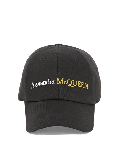 Alexander Mcqueen Logo Cap In Black