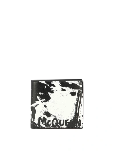 Alexander Mcqueen Alexander Mc Queen Mc Queen Graffiti Wallet In White/black