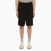 Ami Alexandre Mattiussi Logo-plaque Elasticated-waistband Shorts In Black