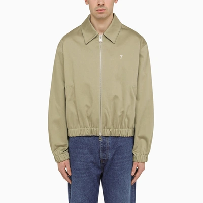 Ami Alexandre Mattiussi Ami Paris Bomber Ami De Coeur Sage In Green