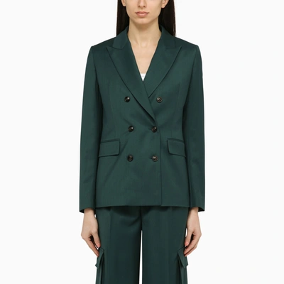Amiri Forest Green Double-breasted Jacket In Wool