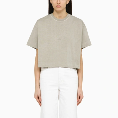 AUTRY AUTRY FOGGY GREY COTTON CROPPED T SHIRT