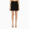 Balmain Wool A-line Mini Skirt In Black