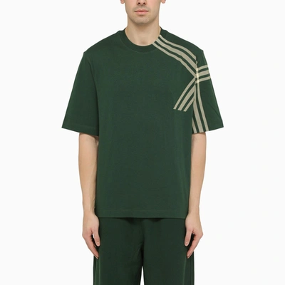 Burberry Check Detail T-shirt In Green