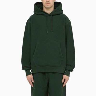 Burberry Long Sleeved Drawstring Hoodie In Green