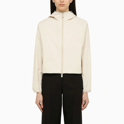 Burberry Cropped Nylon Jacket In Cream