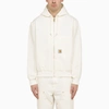 Carhartt Wax Cotton Zip Sweatshirt In White