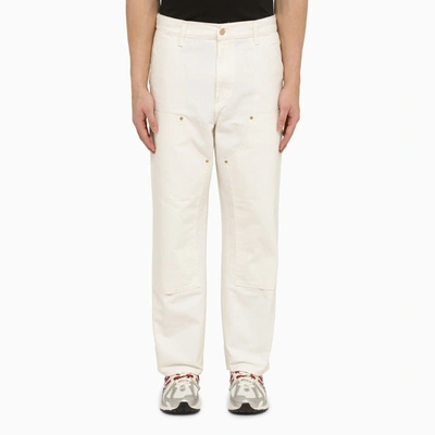 Carhartt Wip Double Knee Trouser White In Purple