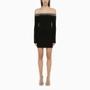 DAVID KOMA DAVID KOMA BLACK VISCOSE MINI DRESS WITH CRYSTALS