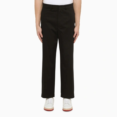 DEPARTMENT 5 DEPARTMENT 5 REGULAR BLACK COTTON TROUSERS