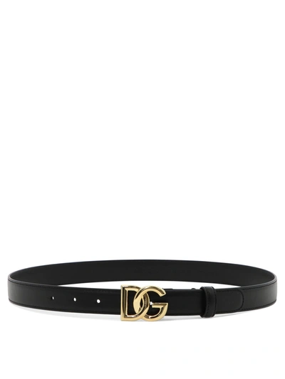 Dolce & Gabbana "dg" Belt In Black