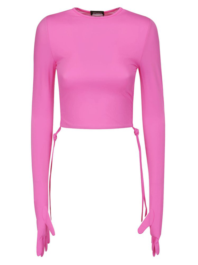 Vetements Cropped Styling Top In Hot Pink