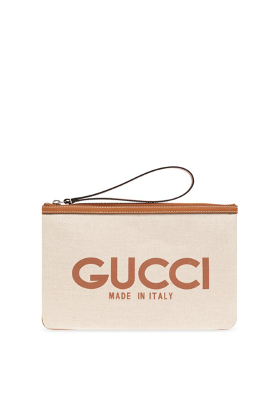 Gucci Logo Printed Clutch Bag In Multi