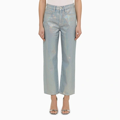 FRAME FRAME LA JANE CROPPED JEANS IN HOLOGRAM DENIM