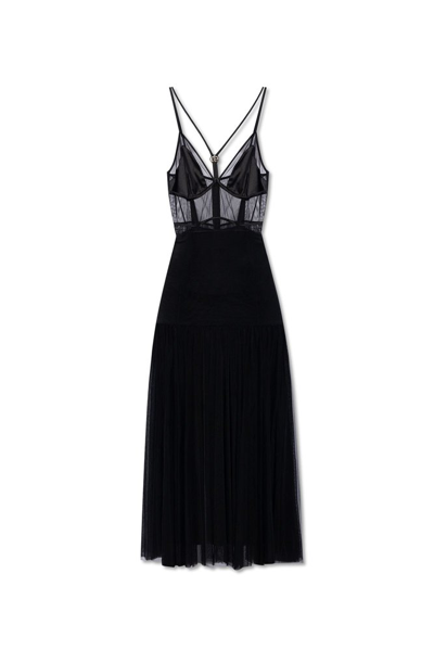 Dolce & Gabbana Tulle Slip Dress In Black