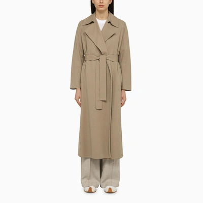 Harris Wharf London Beige Single Breasted Coat With Belt